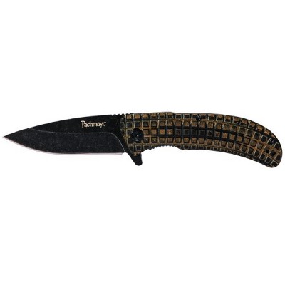 Pachmayr Grappler Folder 3.4 in BW Blade Brown G-10 Handle