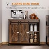 LunaLulinlk Kitchen Cabinet with Sliding Barn Doors - 3 of 4