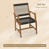 Costway Patio 2pcs Acacia Wood Dining Chairs All-Weather Rope Woven Armchairs Outdoor - 3 of 4