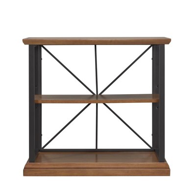 Espresso Adjustable Wood and Metal Bookshelf, 30"