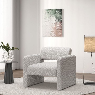 CAVINAS Armless Accent Chair, Upholstered Lounge Chair with Backrest, Minimalist Reading Chair for Small Spaces
