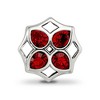 Black Bow Jewelry Sterling Silver with Red Crystals Lattice Flower Bead Charm - 3 of 4