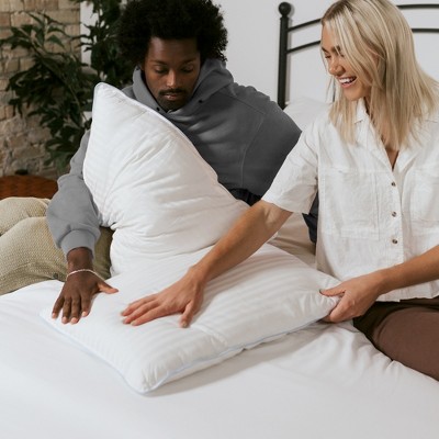 King Size White Polyester Hypoallergenic Bed Pillows, Set of 2