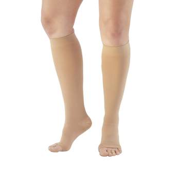 Ames Walker AW Style 201 Adult Wide-Short Medical Support 20-30 mmHg Compression Open Toe Knee Highs