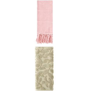 REGALWOVEN 2 Packs Soft Absorbent Cotton Hand Towels with Tassels 14" x 30" - 1 of 4