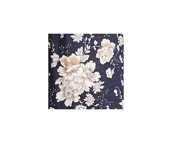 Women's Floral Print Short Sleeve Jumpsuit - NEEDLEWORK Navy XS