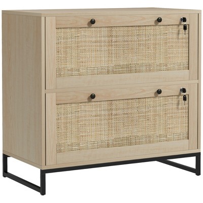Vinsetto 2 Drawer File Cabinet with Lock, Vertical Filing Cabinet with Keys and Adjustable Hanging Bar for Letter, A4 and Legal Size