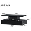 Modern LED Coffee Table with Drawer Glossy Coffee Table with 16 Colors LED Lights, Rectangle Center Table with Open Shelf for Living Room Bedroom - 2 of 4