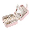 Unique Bargains Mini Travel Portable PU Leather Jewelry Organizer Case Storage with Mirror - 4 of 4