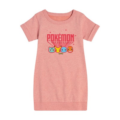 Girls' - Pokémon - Retro Pokémon Graphic Short Sleeve Fleece Dress