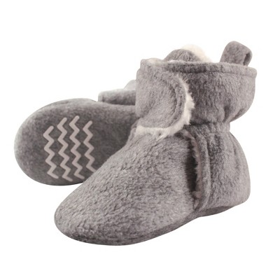 Hudson Baby Baby and Toddler Cozy Fleece and Sherpa Booties, Heather Gray