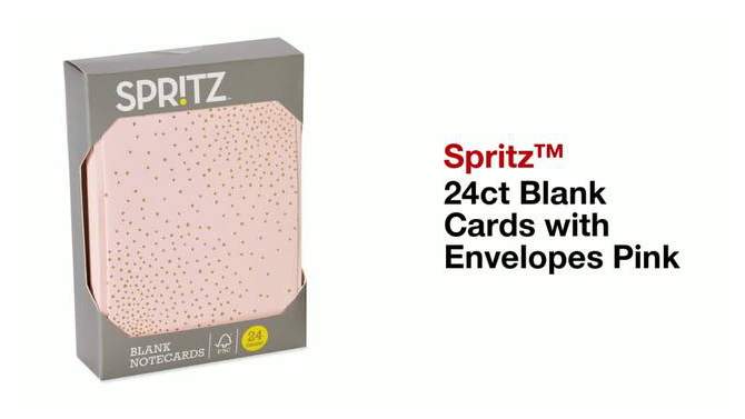 24ct Blank Cards with Envelopes Pink - Spritz&#8482;, 2 of 9, play video