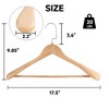 BP4U Premium Wide Shoulder Wooden Suit Hangers, 17.5-Inch Heavy-Duty Solid Wood Coat Hangers for Men's Suits & Coats - 2 of 4