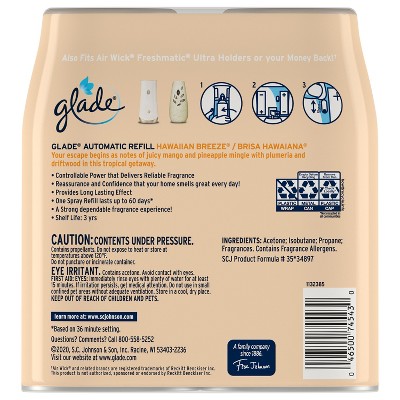 Hawaiian Breeze Infused Essential Oils Air Freshener Refills, 6.2 oz 2pk
