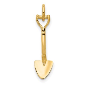 Black Bow Jewelry 14k Yellow Gold 3D Spade Charm - 1 of 4