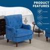 Okak Comfy Chenille Wingback Accent Chair with Armrests & Retro Wooden Legs,Upholstered Armchair for Living Room,Bedroom,Office - 2 of 4