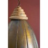 Brass and Wood Hanging Pendant Light – Antique Finish – 23.5"Tall by Kalalou - 2 of 4