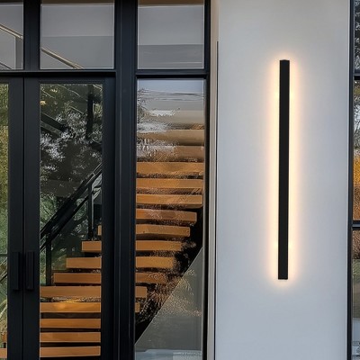 DORESshop 39.37in Outdoor Black LED Wall Light 30W Waterproof IP65, Remote Color Temperature Control, , for Corridors, Gardens, and Entryways