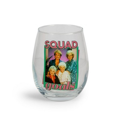 Silver Buffalo The Golden Girls "Squad Goals" Stemless Glass | Holds 20 Ounces