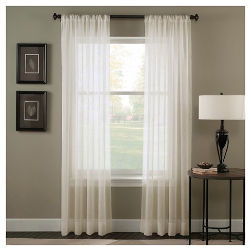 Curtainworks Trinity Crinkle Voile Curtain Panel Oyster 144