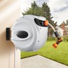 VEVOR Retractable Hose Reel, 115 ft x 1/2 inch, 180° Swivel Bracket Wall-Mounted, Garden Water Hose Reel with 9-Pattern Nozzle, Automatic Rewind - 2 of 4