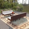vidaXL Garden Lounge Set Patio Sectional Sofa Couch Outdoor Poly Rattan Brown - 2 of 4