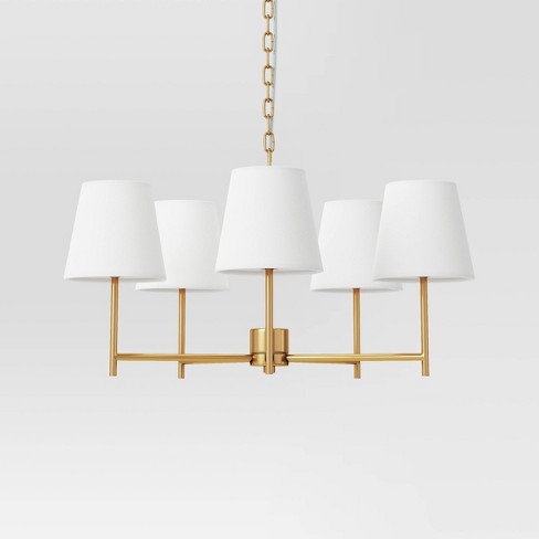 5 Arm Shaded Chandelier Brass - Threshold™ : Target