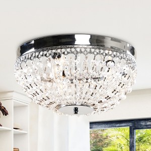 Parrot Uncle 13.8" Modern Silver Crystal Flush Mount Ceiling Light For Entrance Hallways - 1 of 4