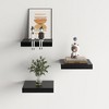 FurnitureR Floating Shelves Set of 3 for Wall, WallMounted Rustic Wood Shelves for Bathroom, Bedroom, Living Room, Kitchen, Black - 2 of 4