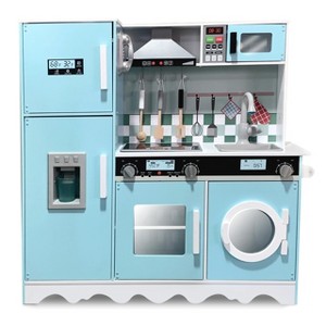 Lil' Jumbl Large Kids Kitchen Set, Wooden Pretend Play Kitchen with Icemaker, Microwave & More - 1 of 4