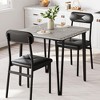 3-Piece Small Square Dining Table Set for 2 - Space Saving Wooden Kitchen Table with Upholstered Chairs - 2 of 4