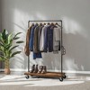 LEDREM Rolling Garment Rack with Shelf, Heavy-Duty Industrial Pipe Style Clothes Rack for Bedroom, Laundry Room, Commercial Display - 3 of 4