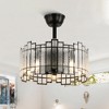 Bella Depot 19" Modern Glass Cage Ceiling Fan 3-Speed Reversible Blades with Remote Control and Light Kit(Bulbs not Included) - 4 of 4