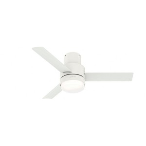Hunter 44" Gilmour Matte White Lighted Ceiling Fan with Integrated LED for Damp Locations - Modern Design for Indoor/Outdoor Use - 1 of 1