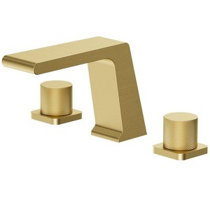 YAWWALK Widespread Double Handles Bathroom Faucet Valve Included - 1 of 4