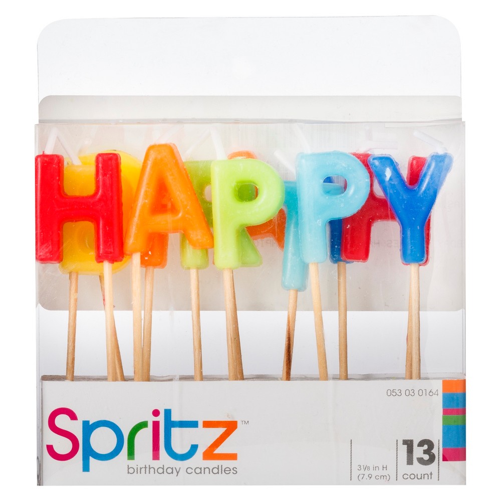 13ct Happy Birthday Pick Birthday Candle - Spritz&amp;#8482;