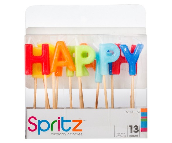 13ct Happy Birthday Pick Birthday Candle - Spritz&#153;