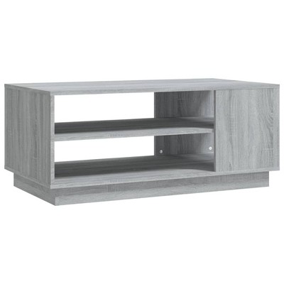 vidaXL Coffee Table - Gray Sonoma, Engineered Wood, Assembly Required, Rectangular Shape, Modern Design - 40.2"x21.7"x16.9"