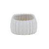 Set of 3 Modern Ribbed Stoneware Planters White - Olivia & May: Indoor/Outdoor Decor, No Drainage Holes - 4 of 4