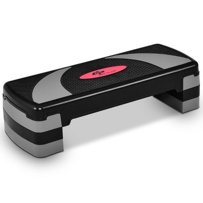 Costway 32'' Fitness Aerobic Step Adjust 4" - 6" - 8" Exercise Stepper w/Risers