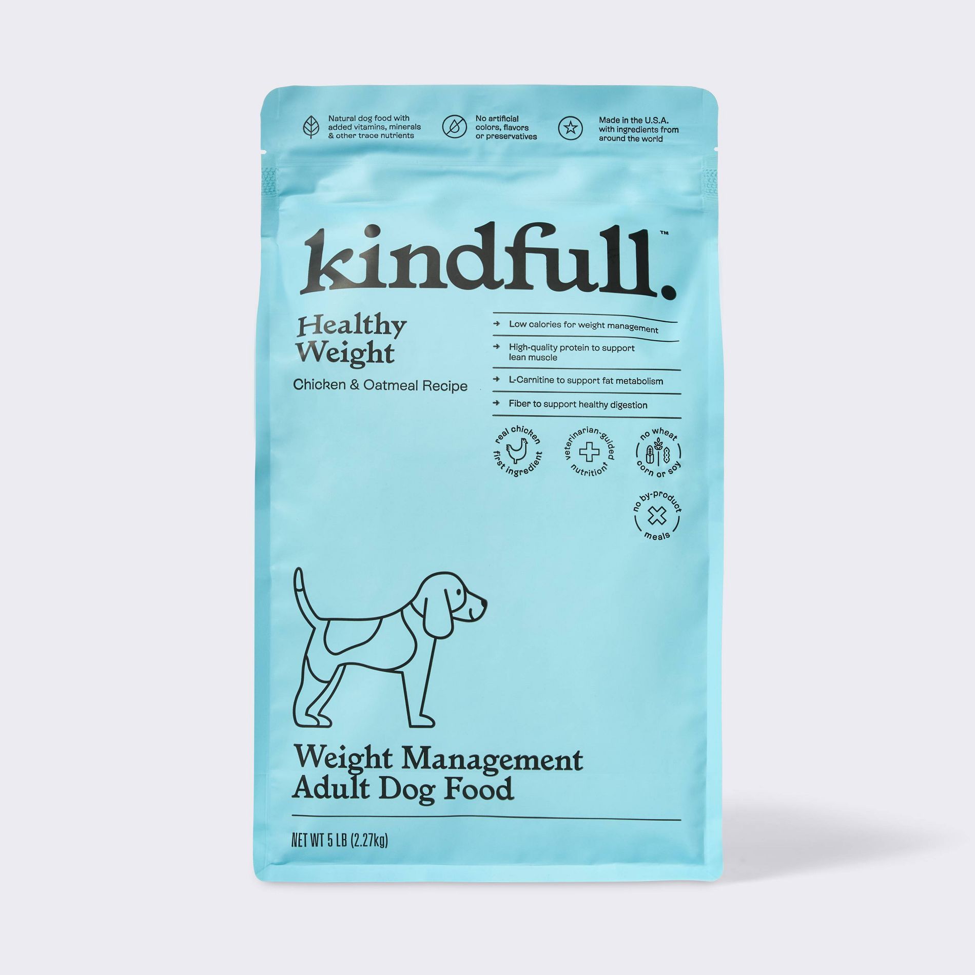 Chicken and Oatmeal Recipe Healthy Weight Dry Dog Food - Kindfull™ 5lbs