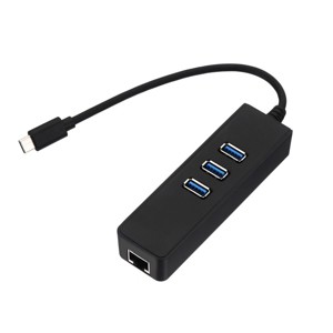 Sanoxy USB-C USB 3.1 Type-C Male to 3-Port USB 3.0 Hub RJ45 Gigabit Ethernet Adapter - 1 of 4