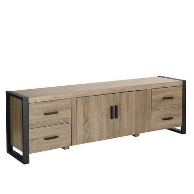 Modern Urban Industrial TV Stand for TVs up to 80" Driftwood - Saracina Home