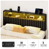 Greenstell Upholstered Headboard for Bed Frame,  with Charging Station & LED Light, Height Adjustable, Gray - 2 of 4