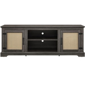 NicBex TV Stands for 70 inch TV,Rattan Entertainment Center with 2 Cabinets and 2 Open Shelves,TV Console for Living Room, Bedroom, Home - 1 of 4