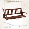 Costway 3-Person Wooden Outdoor Porch Swing Heavy Duty Patio Hanging Bench Chair Brown/White - 4 of 4