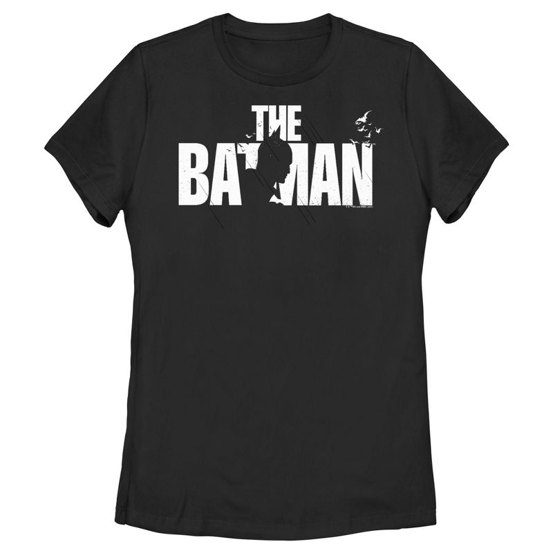 Women's The Batman Black and White Silhouette T-Shirt, 1 of 5