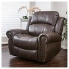 Charlie Faux Leather Leather Glider Recliner Club Chair Dark Brown - Christopher Knight Home - image 2 of 4