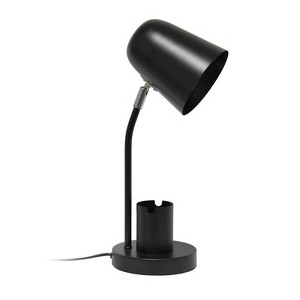 Simple Designs 15.75" Sleek Essentials Metal Table Desk Lamp with Compartment - 1 of 4