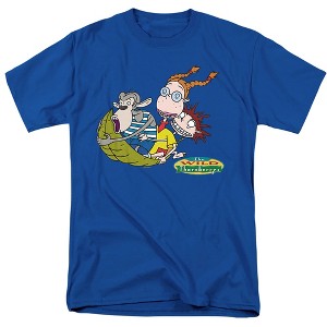 Wild Thornberrys Eliza, Darwin, Donny On Leaf Adult T-Shirt Royal Blue - 1 of 4